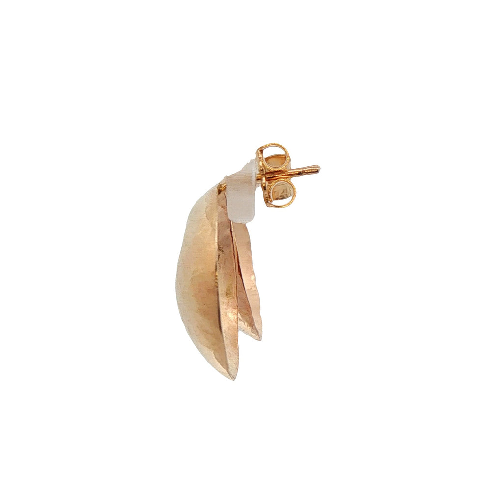Hammered Golden Disc Earrings
