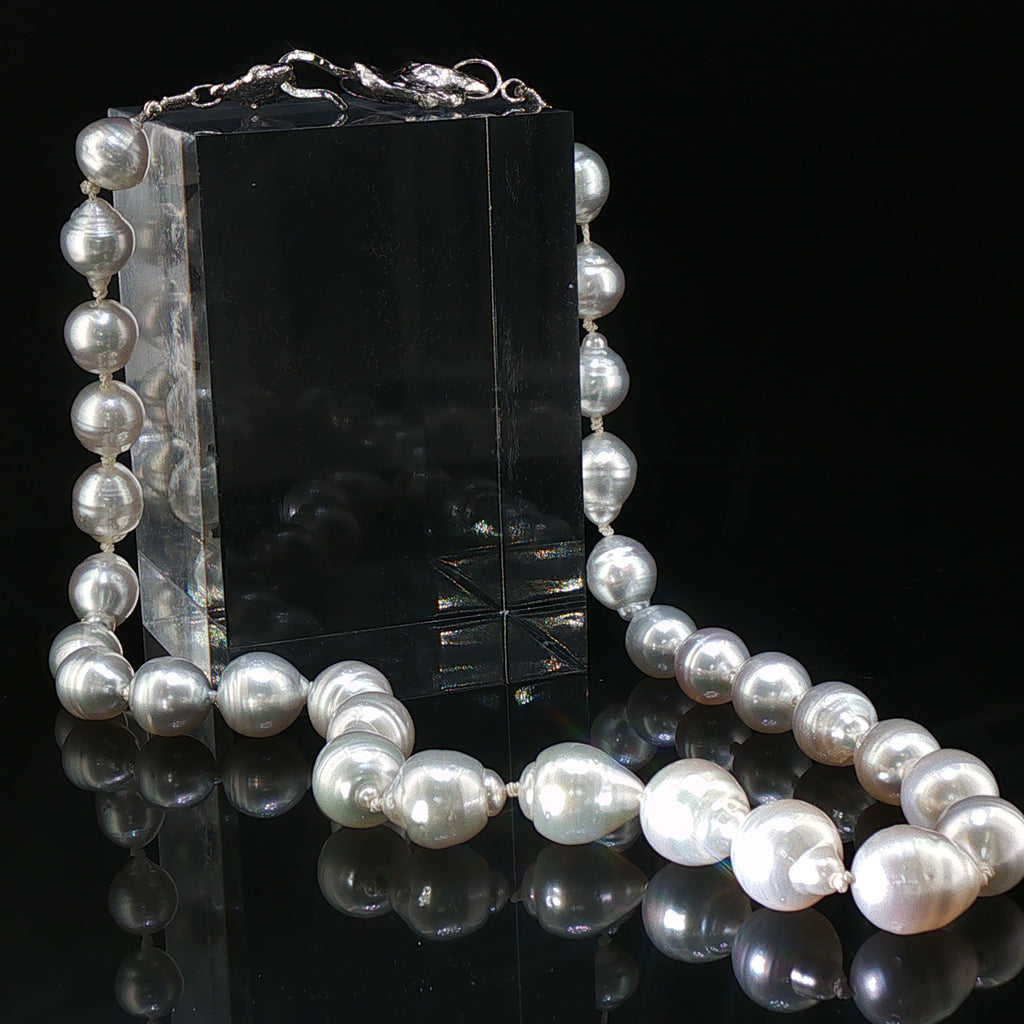 Luminous Baroque White South Sea Pearl Strand