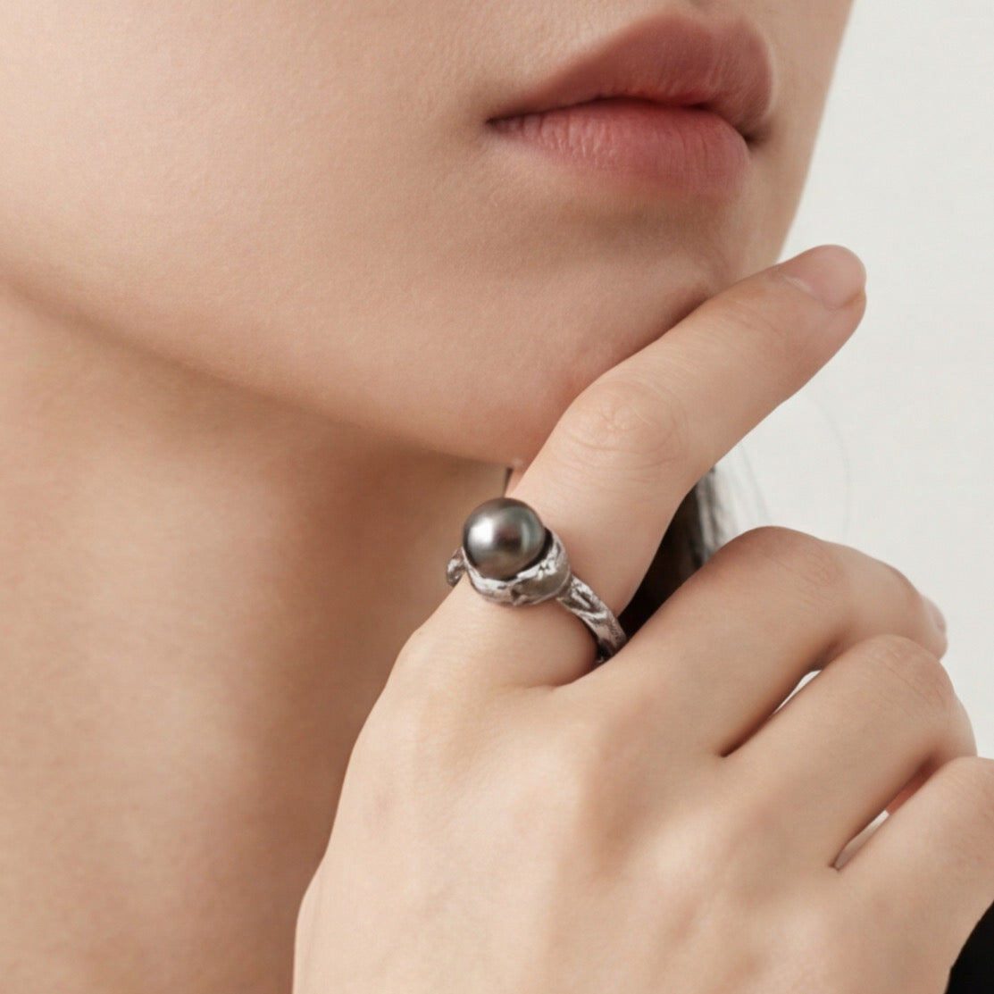 Organic Chocolate Tahitian Pearl Ring