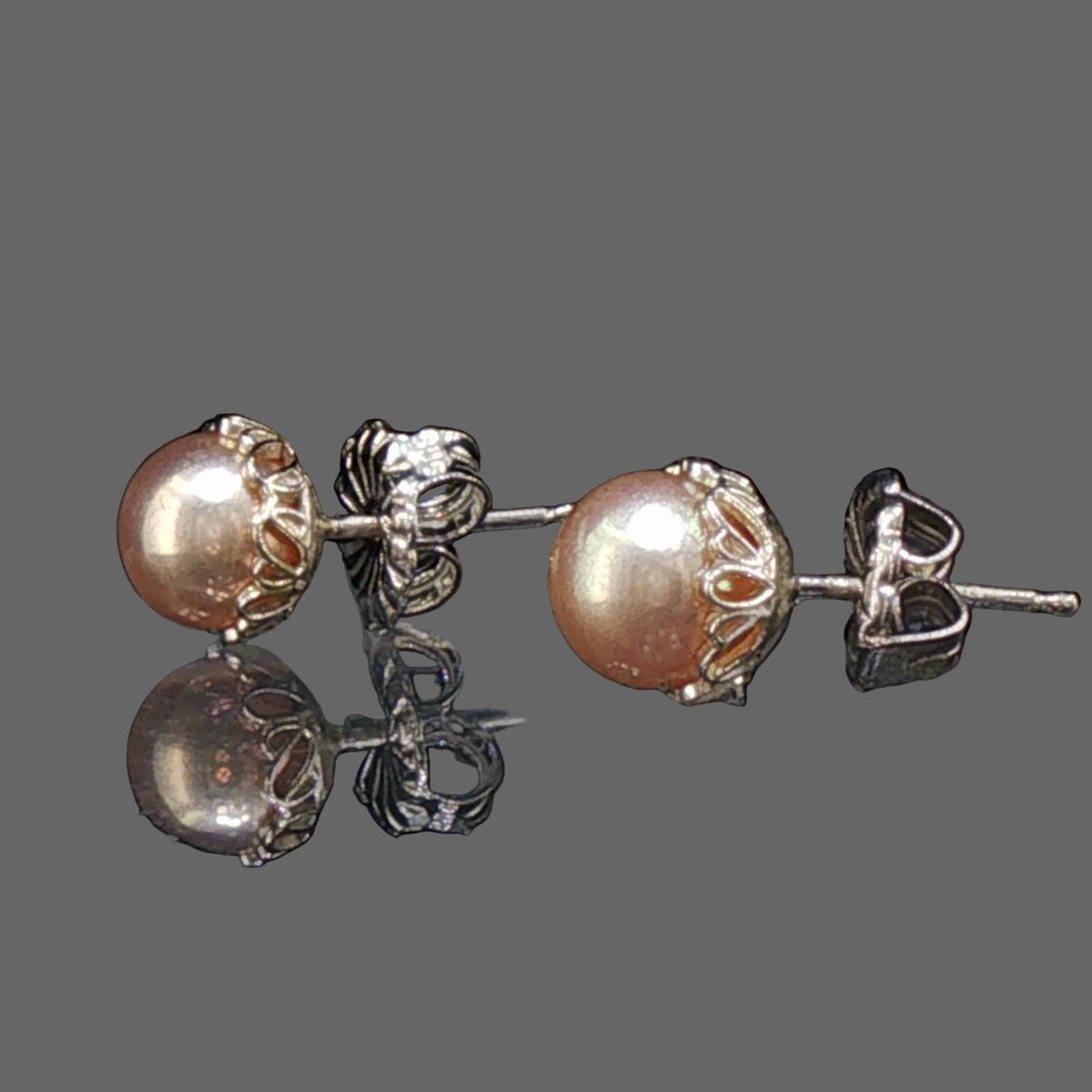 Lustrous Peach Edison Pearl Studs