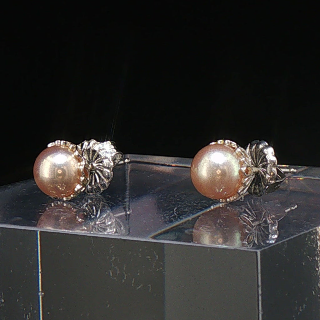 Lustrous Peach Edison Pearl Studs