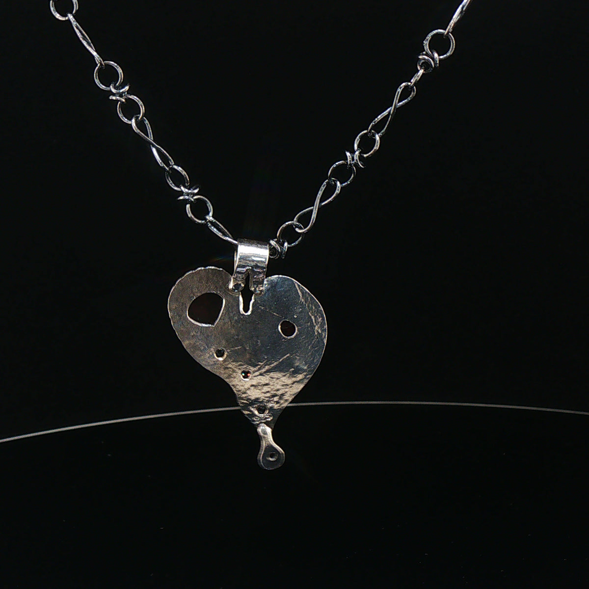 Multi-Gemstone Whimsical Hearts Pendant Necklace
