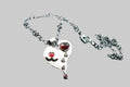 Multi-Gemstone Whimsical Hearts Pendant Necklace