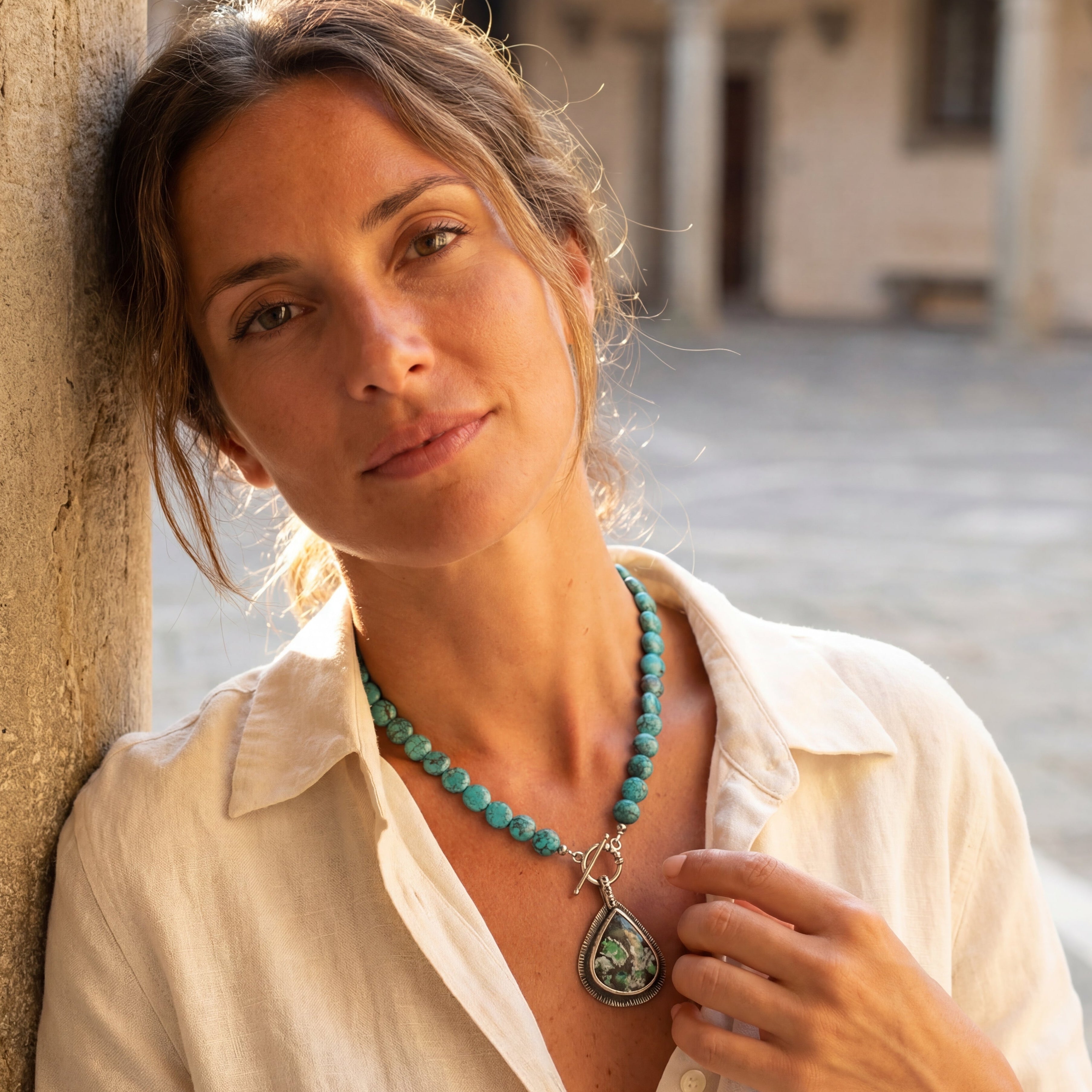 Obi Island Treasure: Rare Confetti Chrysocolla and Yungai Turquoise 3-in-1 Pendant Necklace