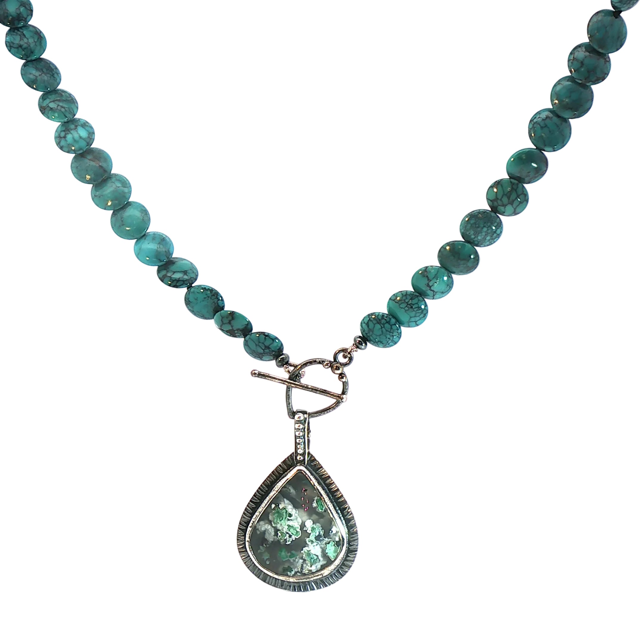 Obi Island Treasure: Rare Confetti Chrysocolla and Yungai Turquoise 3-in-1 Pendant Necklace