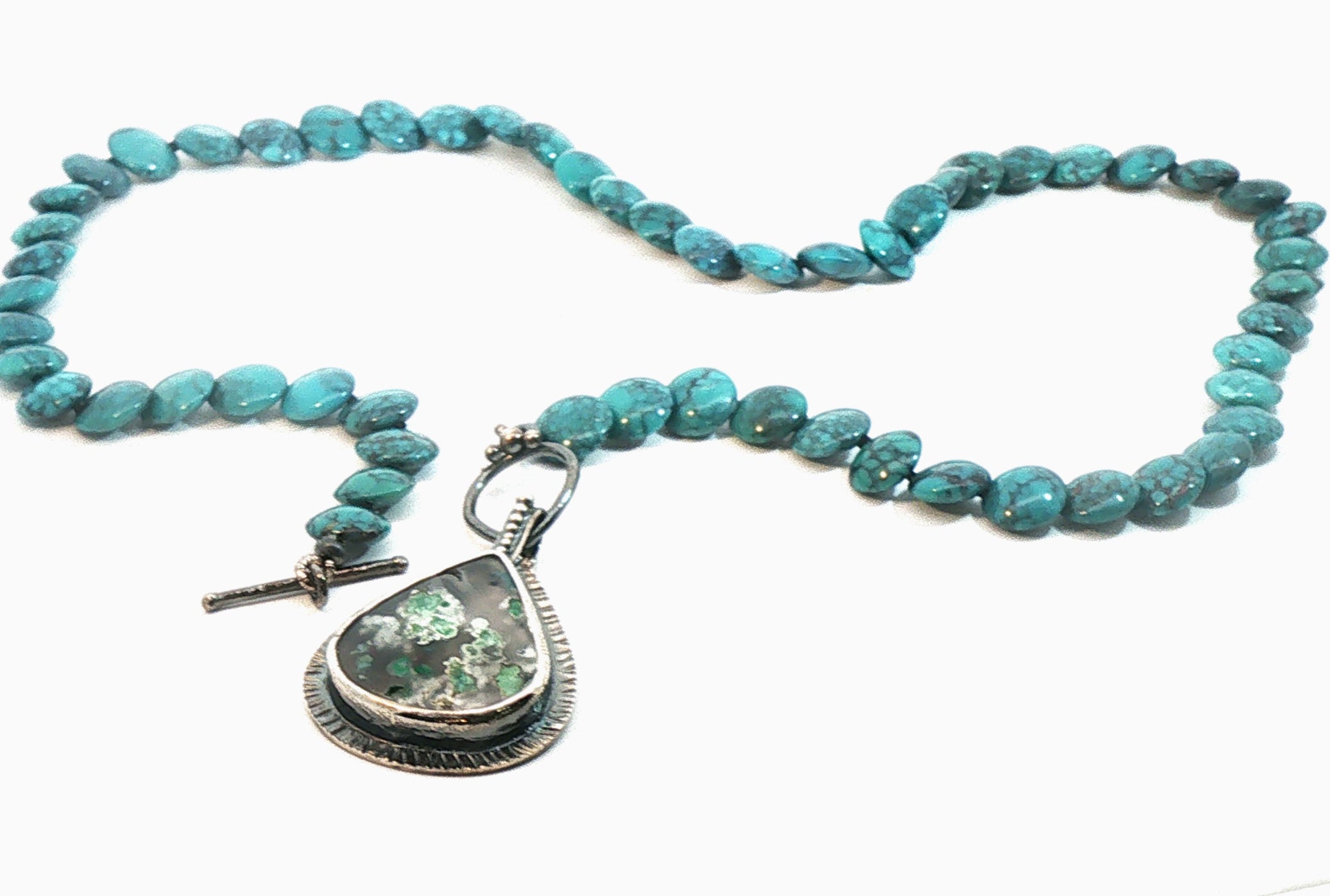Obi Island Treasure: Rare Confetti Chrysocolla and Yungai Turquoise 3-in-1 Pendant Necklace