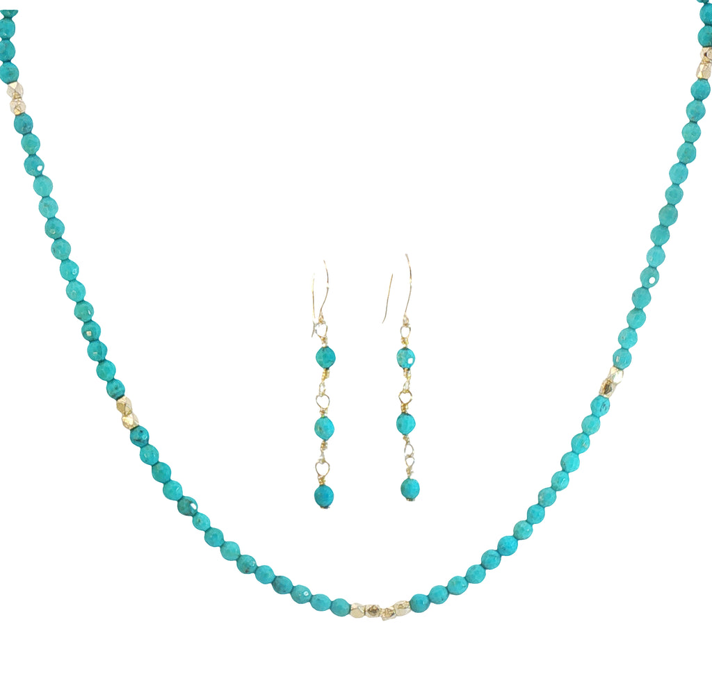 Kingman Turquoise and Gold Necklace