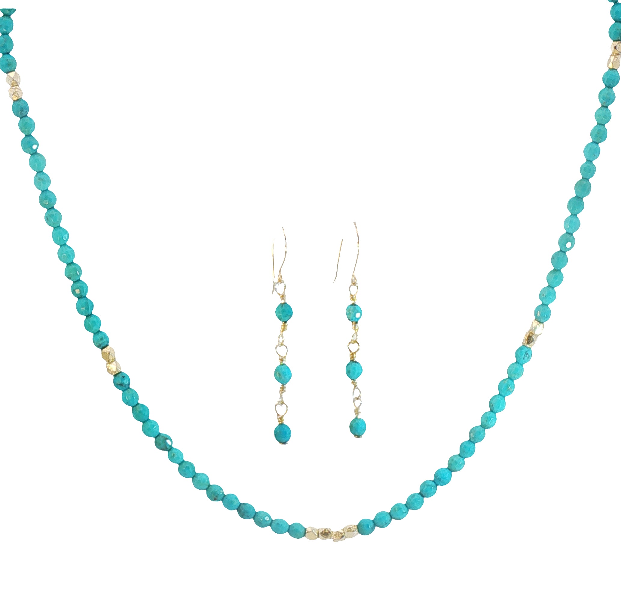 Kingman Turquoise and Gold Necklace