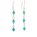 Kingman Turquoise Gold Tiered Earrings