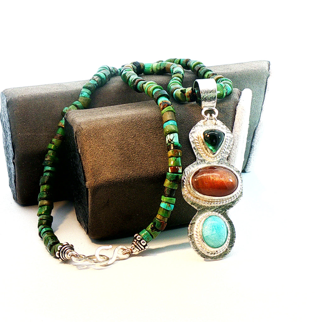 Earthy Yungai Turquoise Pendant Necklace