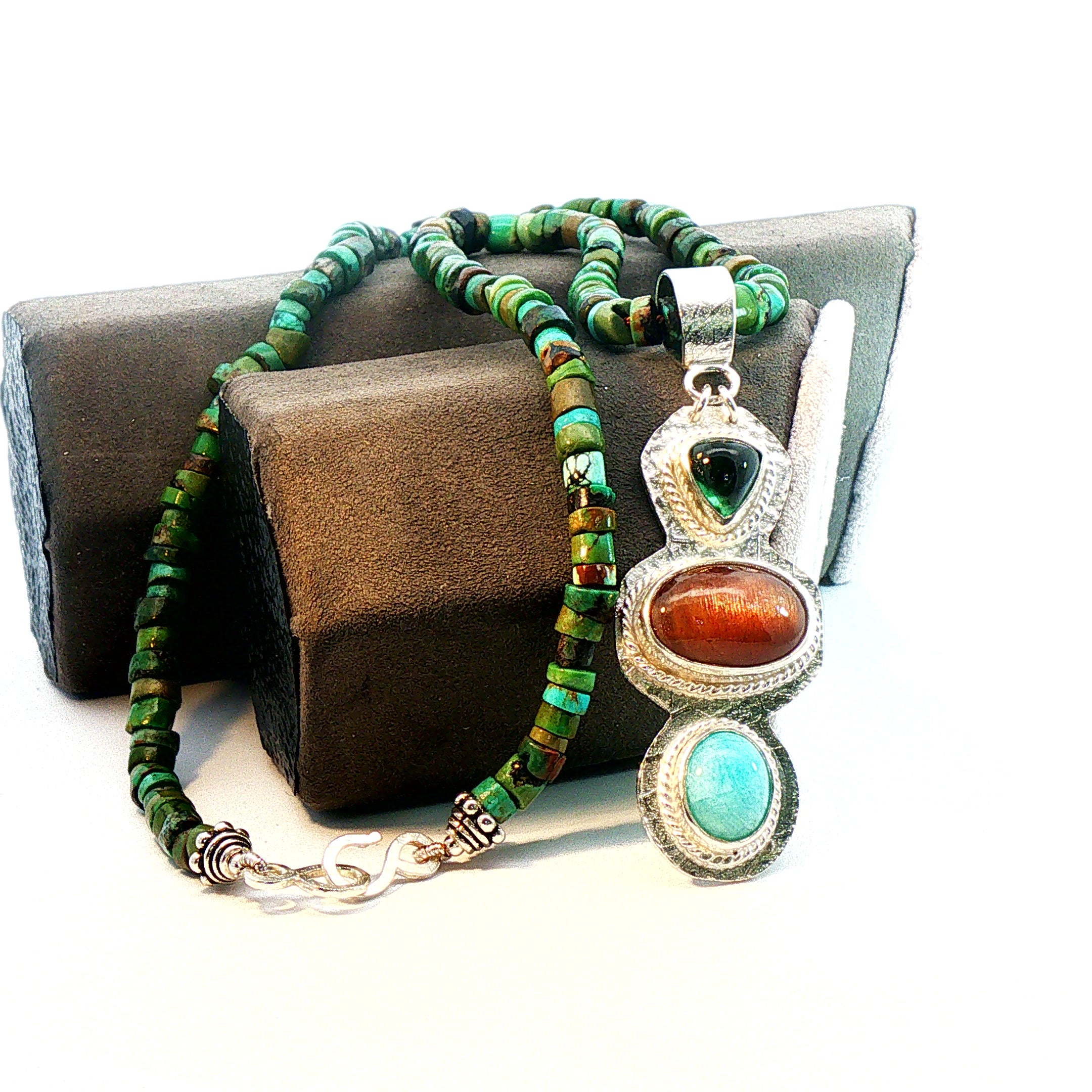Earthy Yungai Turquoise Pendant Necklace