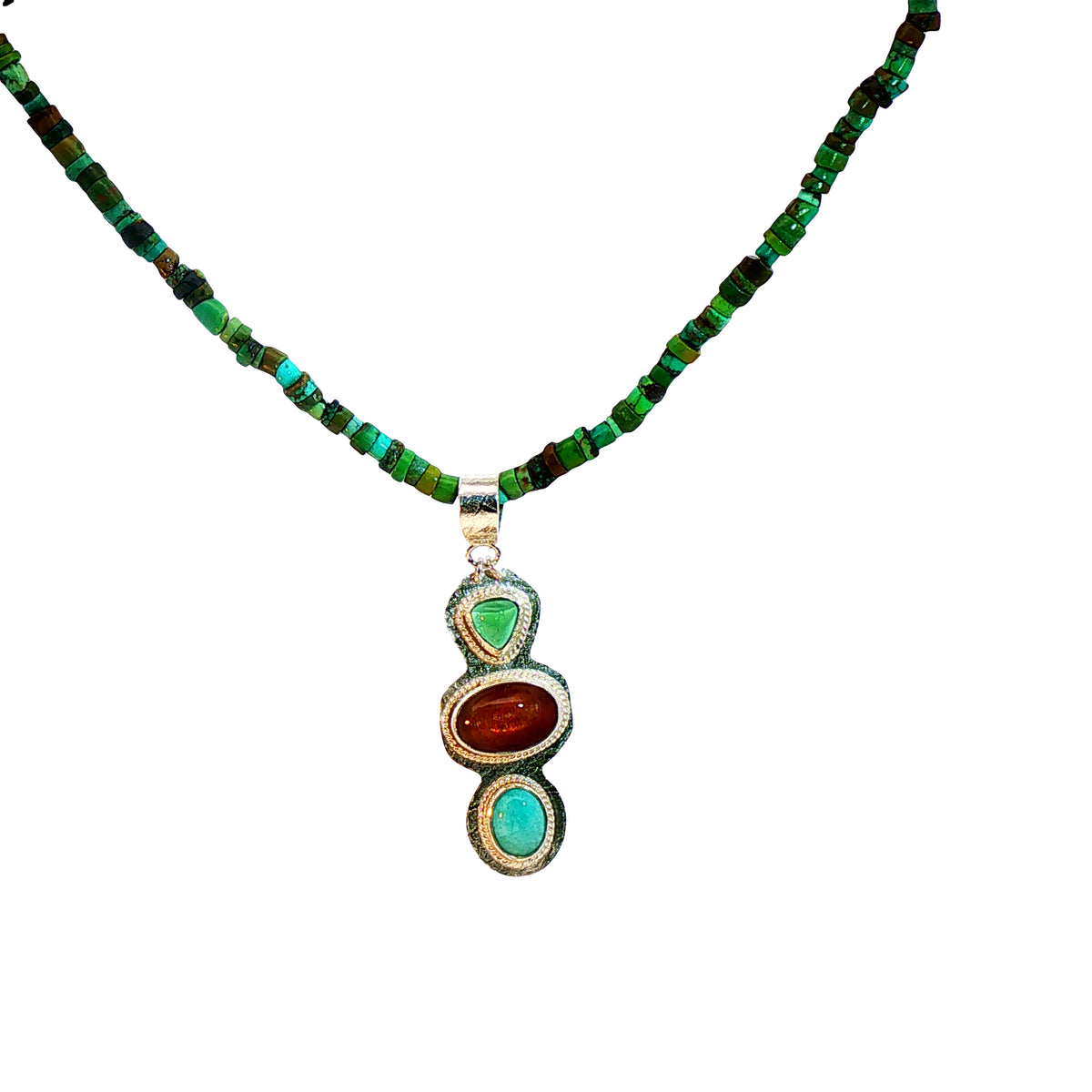 Earthy Yungai Turquoise Pendant Necklace