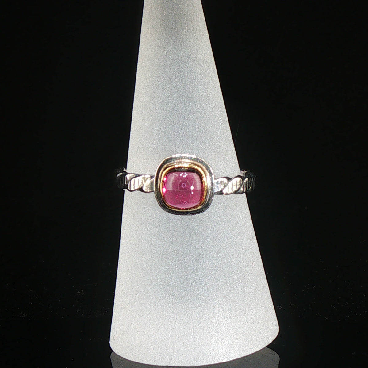 Umba Garnet Mixed Metal Stacking Ring