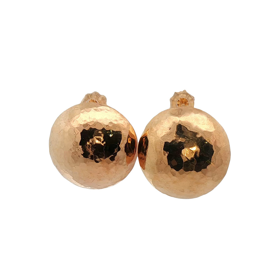 Hammered Golden Disc Earrings