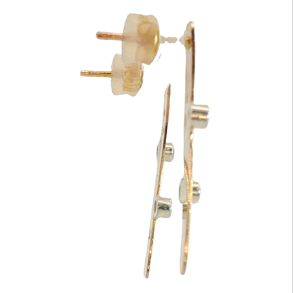 Linear Gold and Diamond Earrings