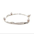 Artisanal Akoya Pearl Adorned Fused Sterling Bangle