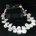 Enchanting Keshi Pearl Necklace with Handmade Sterling Oyster Clasp