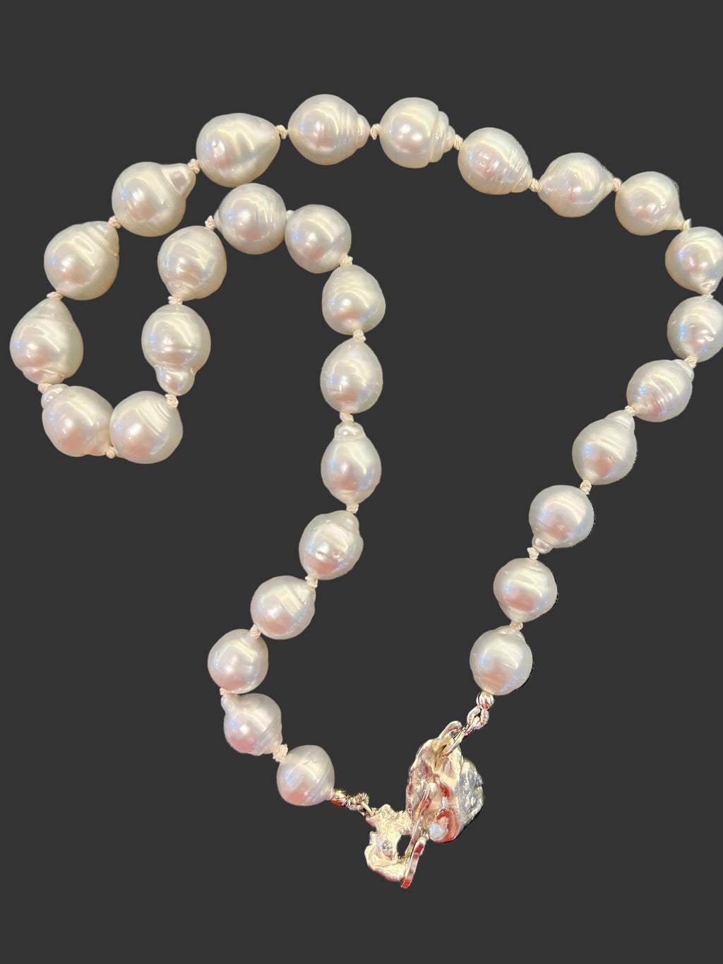 Luminous Baroque White South Sea Pearl Strand