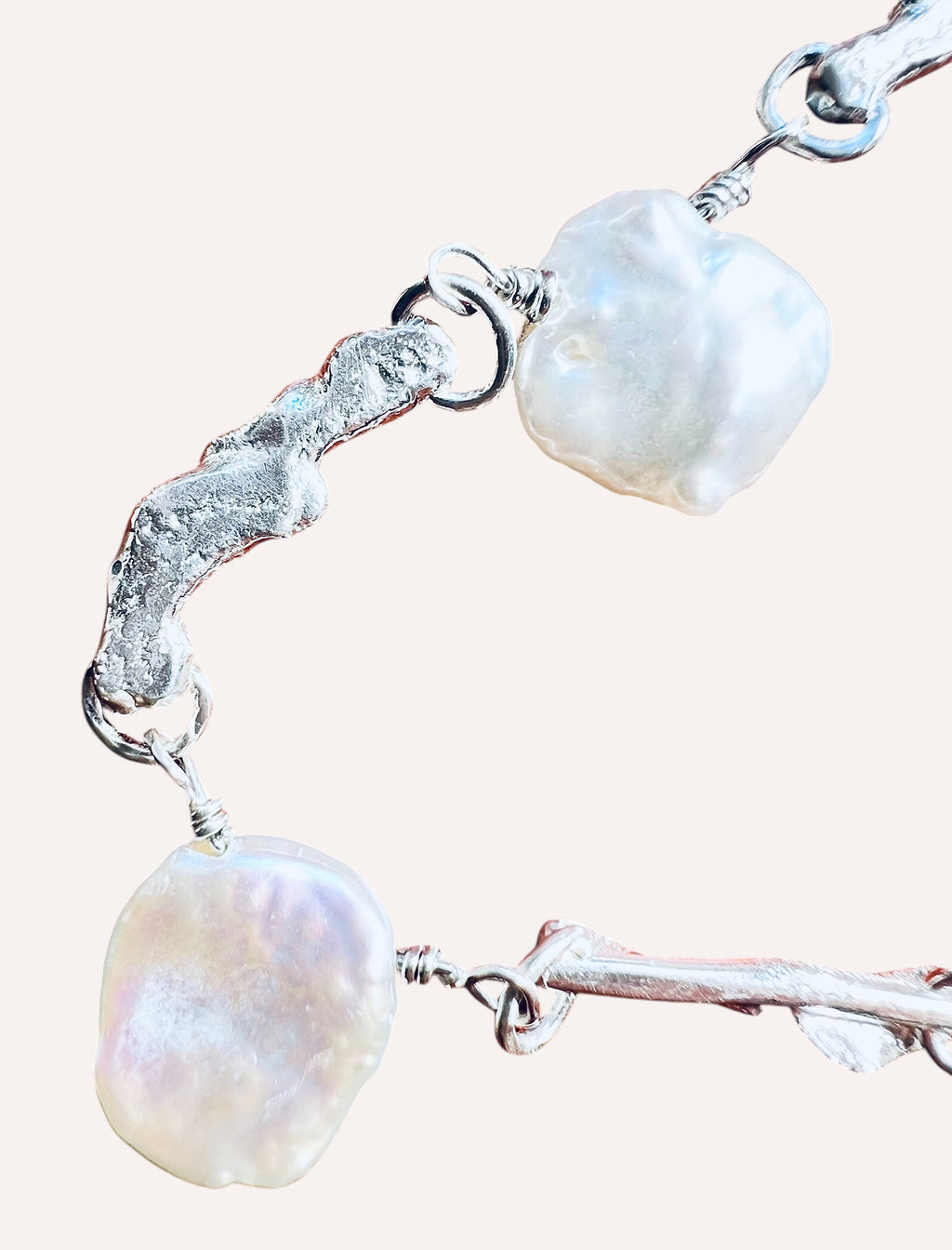 Organic Sterling Keshi Pearl Bracelet