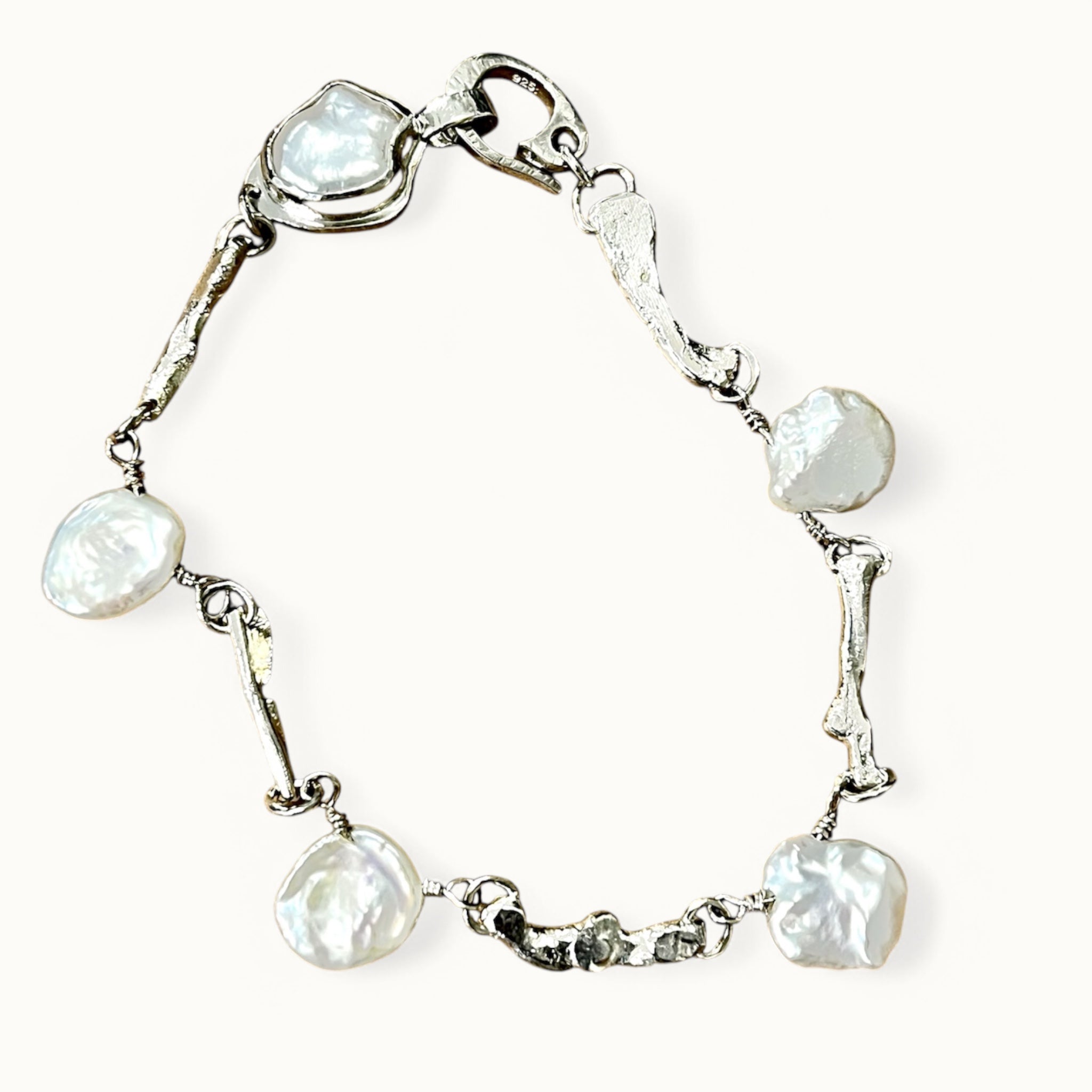 Organic Sterling Keshi Pearl Bracelet