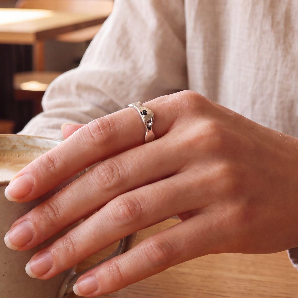 Organically Fused Sterling Silver Band Ring
