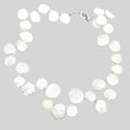 Organic Keshi Pearl and Larimar Hand-Knotted Necklace