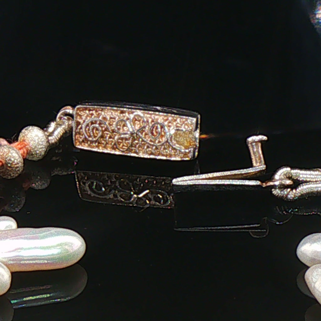 Dainty Biwa Pearl and Natural Pink Coral Necklace