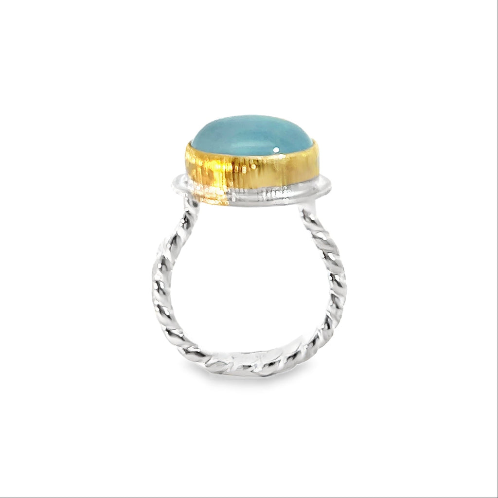 The Horizon Aquamarine Mixed Metal Statement Ring