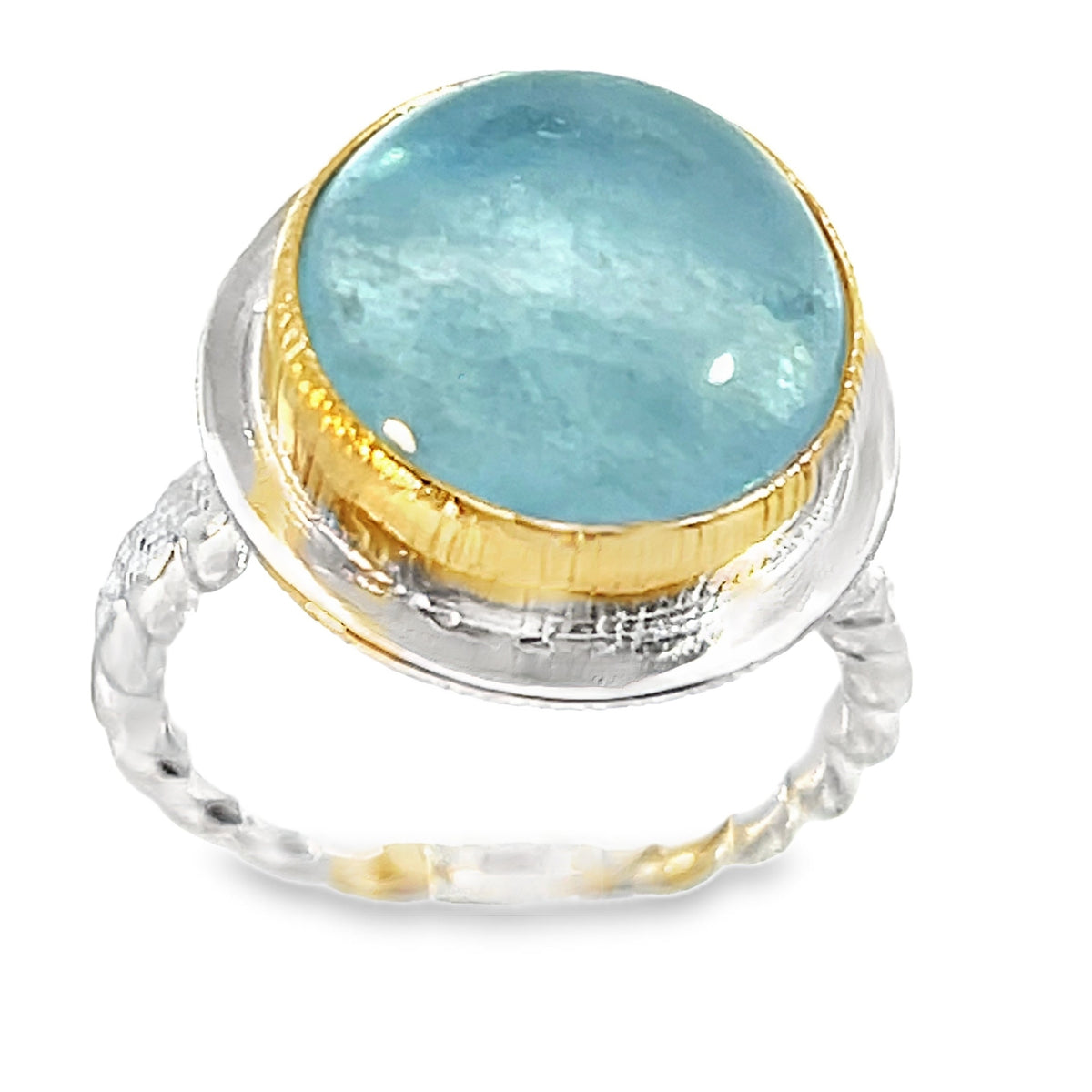 The Horizon Aquamarine Mixed Metal Statement Ring