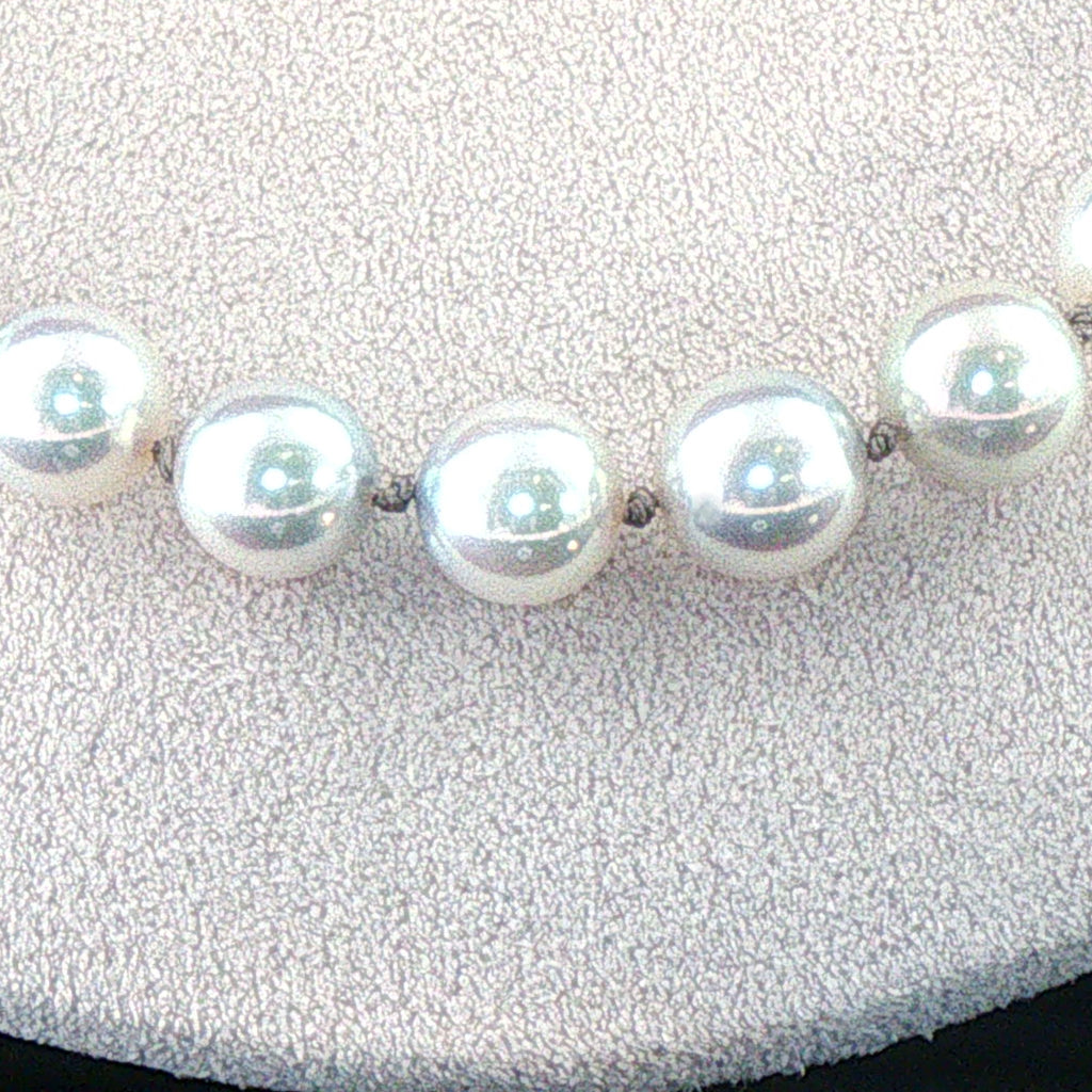 Rare Akoya Silver-Blue Pearls/ 18K White Gold Clasp