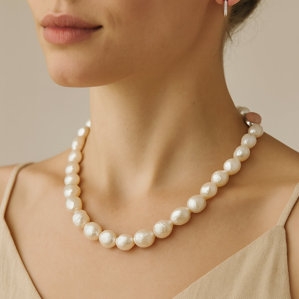 Fantastical Kasumi-Style Ripple Pearl Necklace