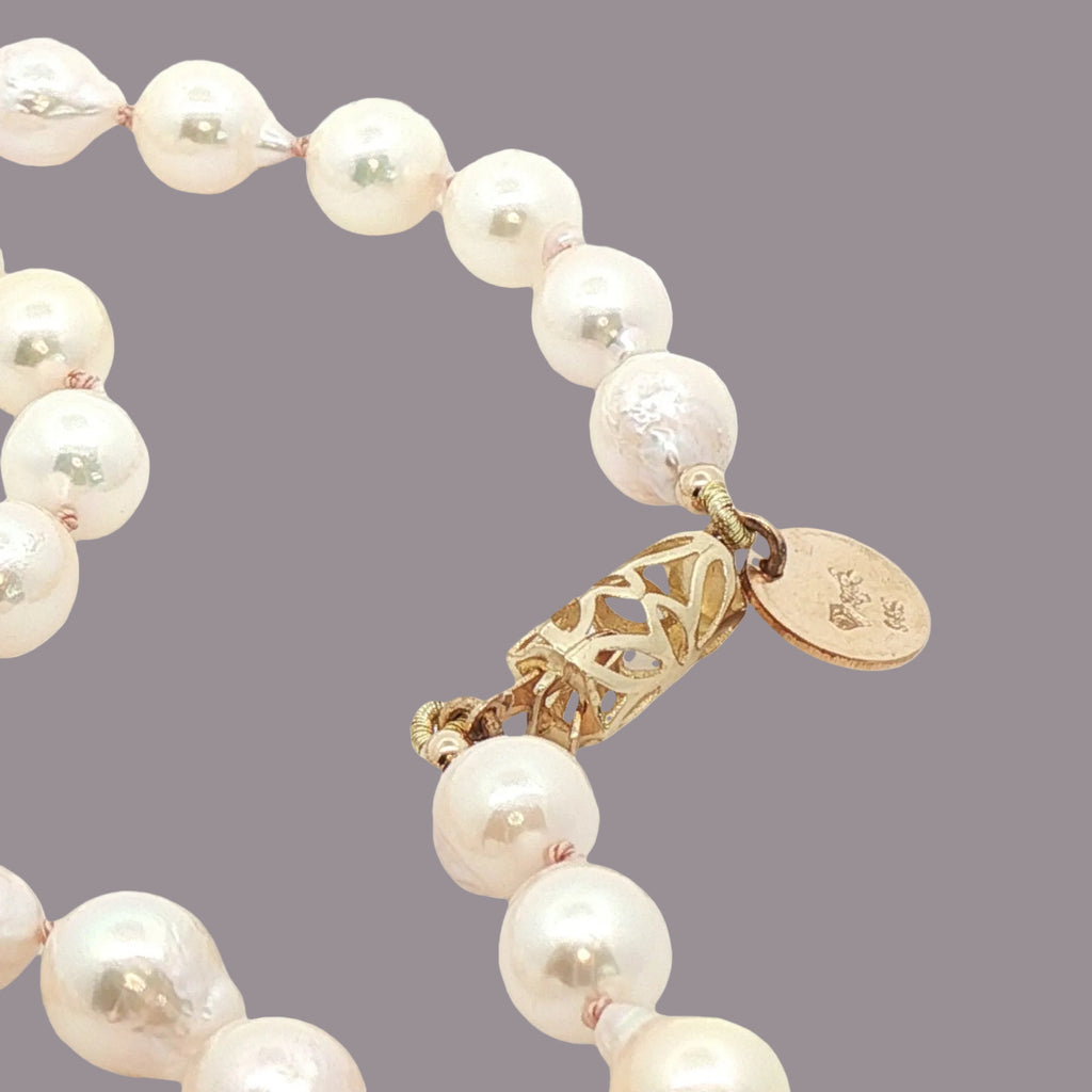Baroque Akoya Pearls with 14K Yellow Gold Clasp