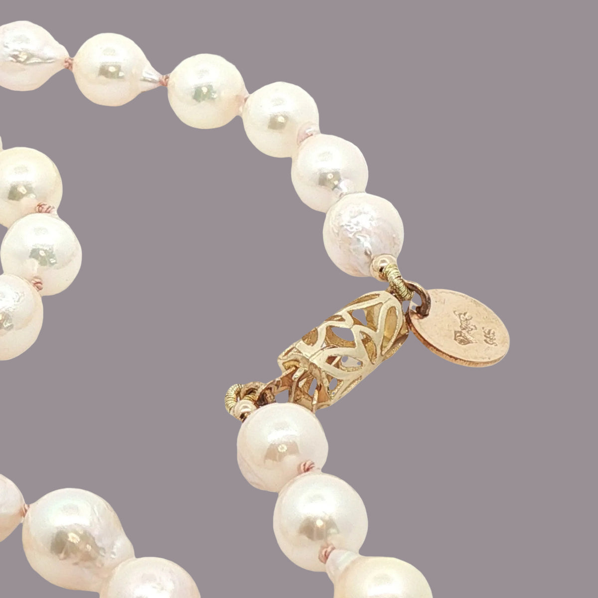 Baroque Akoya Pearls with 14K Yellow Gold Clasp