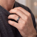 Men's Contemporary Textured Sterling Band