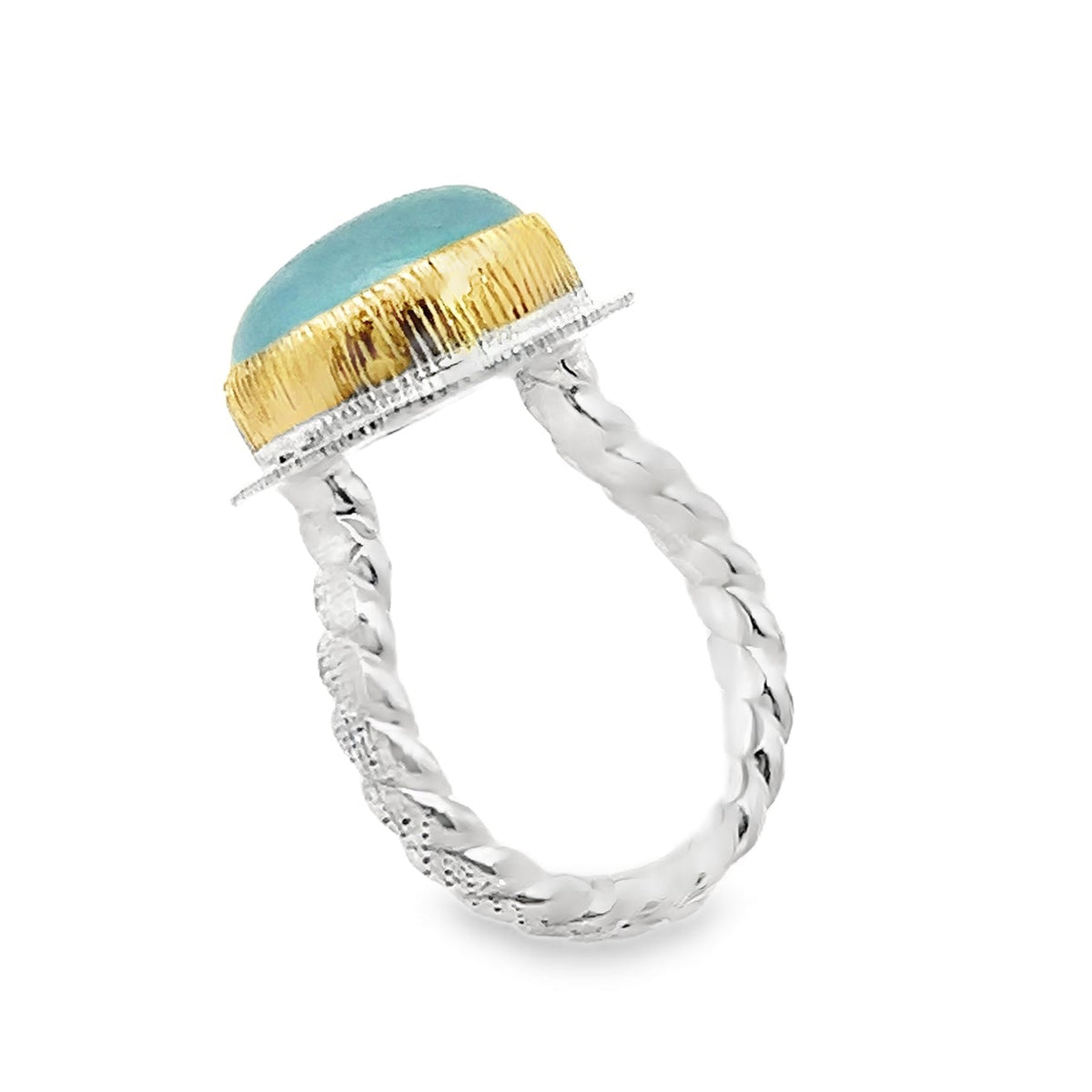 The Horizon Aquamarine Mixed Metal Statement Ring
