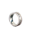 Twisted Border Textured Sterling Silver Band