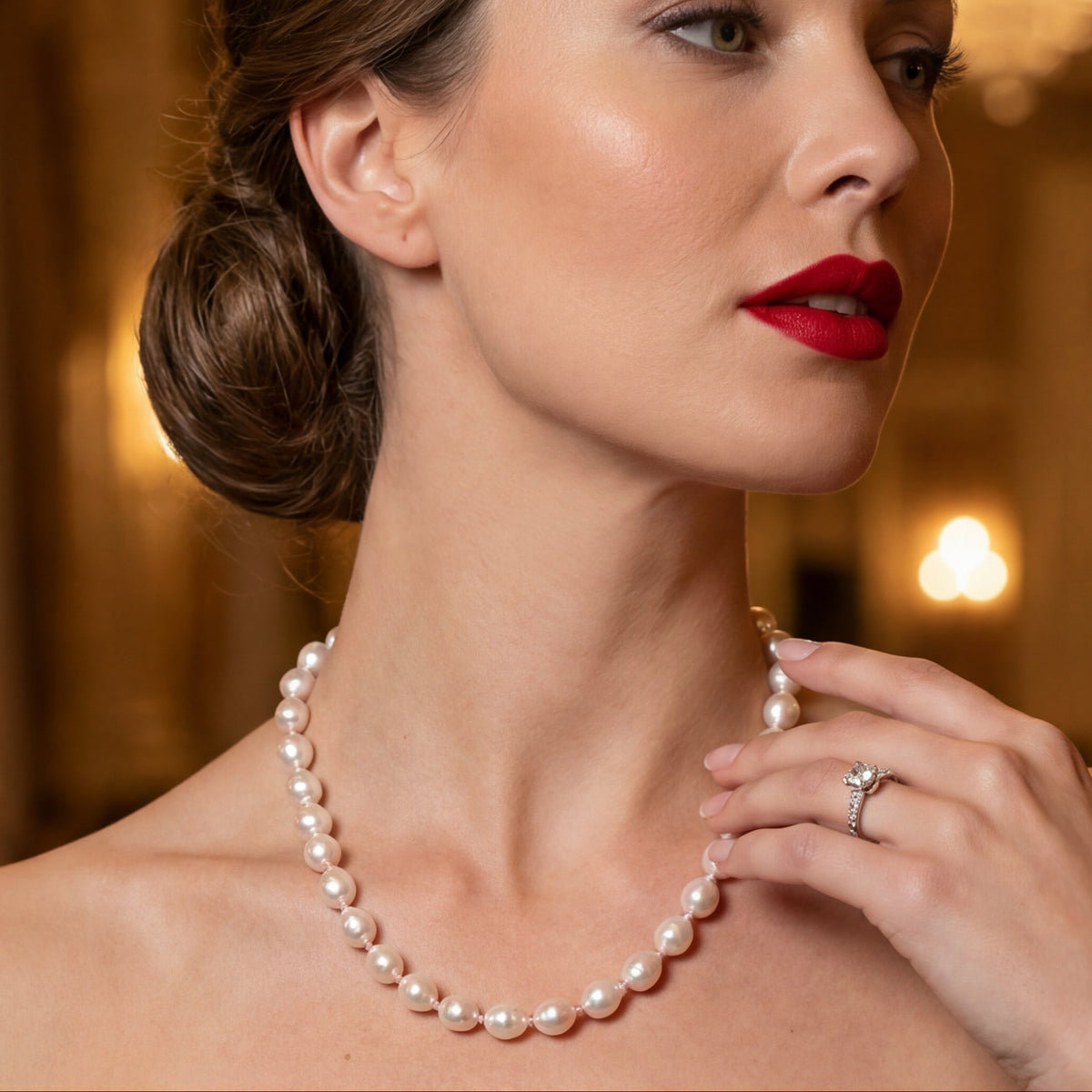 Baroque Akoya Pearls with 14K Yellow Gold Clasp